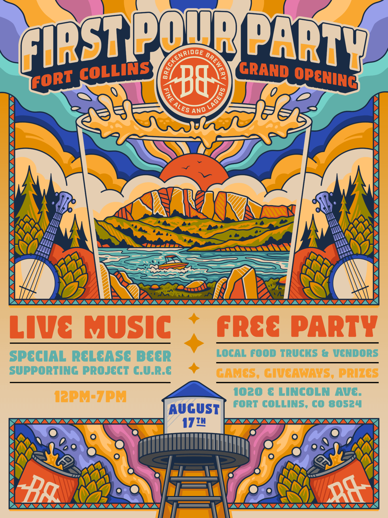 Breckenridge Brewery's First Pour Party on August 17th, 2024 at their new Fort Collins location.